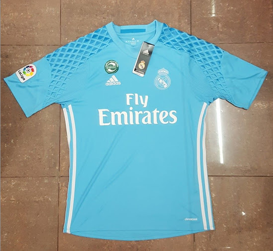 Real Madrid Blue Goalkeeper 2016-17 Soccer Jersey